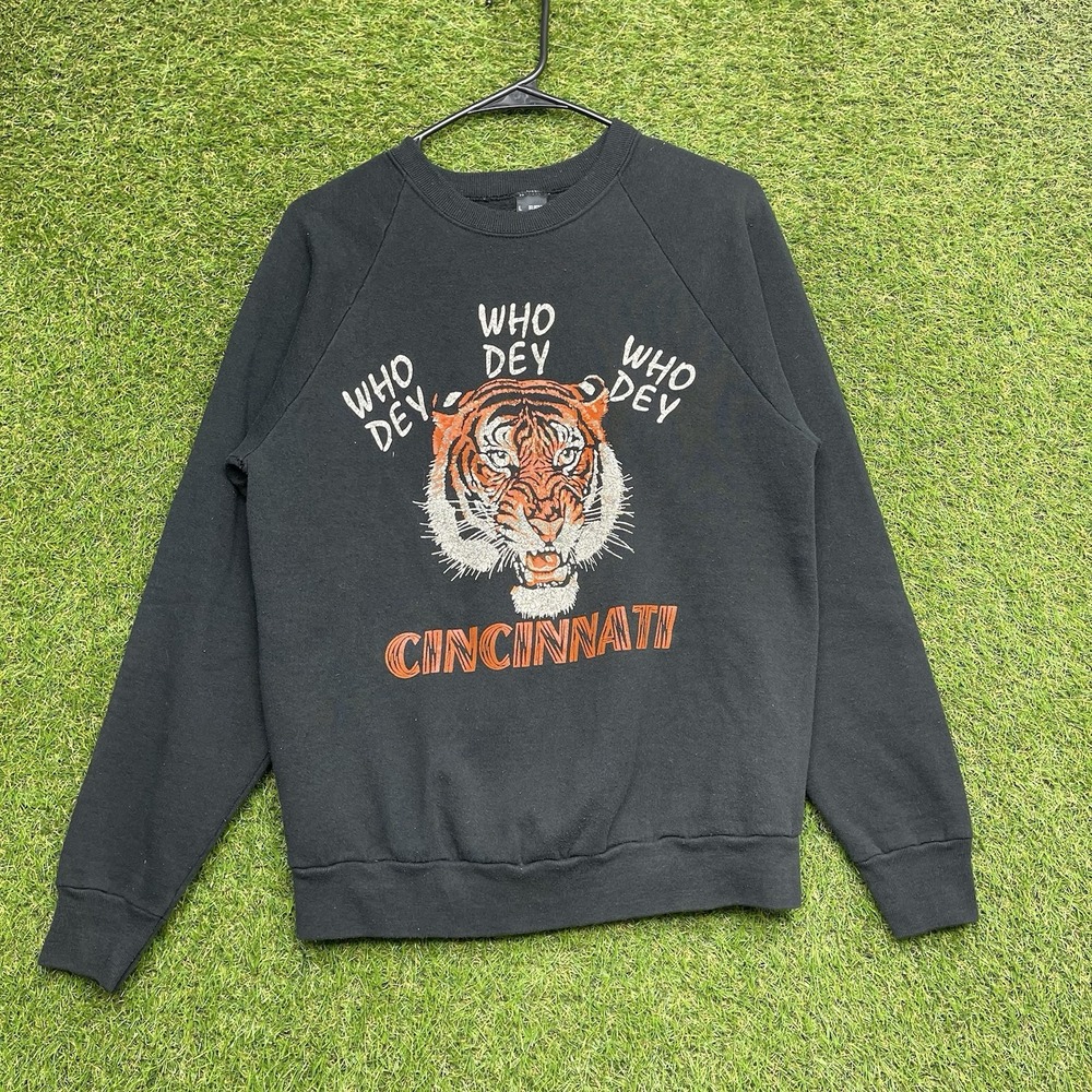 Vintage Cincinnati Bengals Sweatshirt Mens Medium Slim Crewneck USA Made 80s